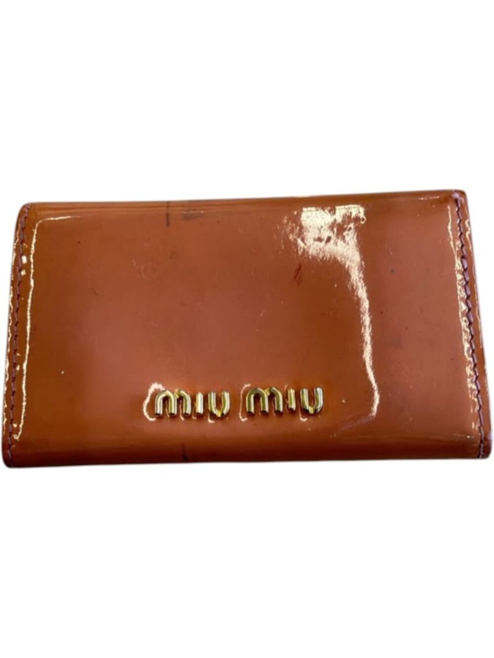 733140CR C1 Miu Miu Key Case Orange Leather